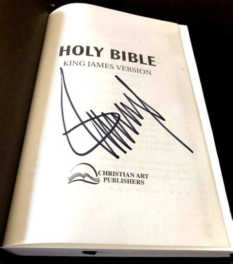 bible signed by trump on the cover
